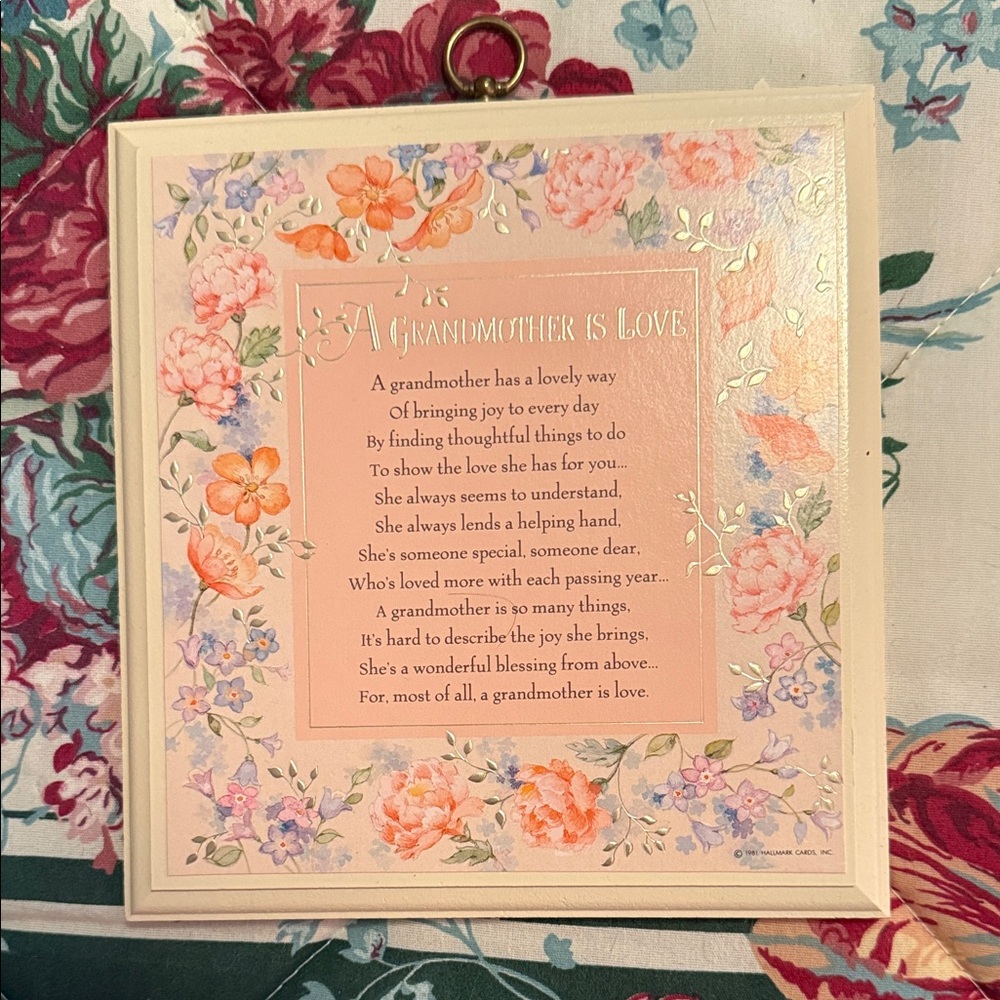 Vintage Hallmark Grandmother plaque